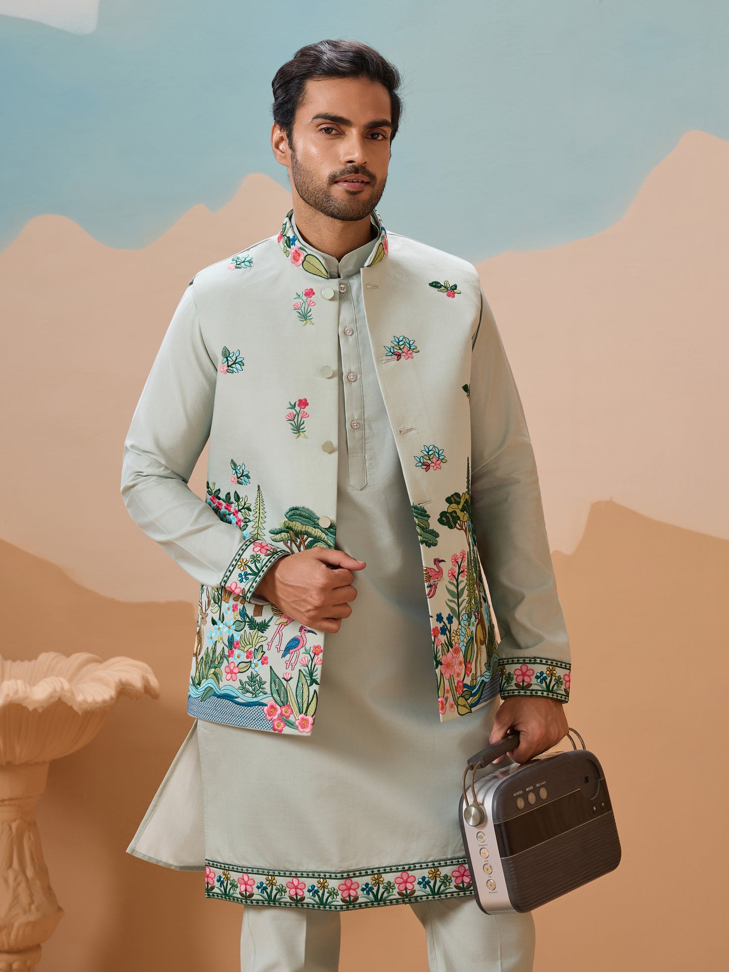 Mint Enchanted Forest Kurta Set
