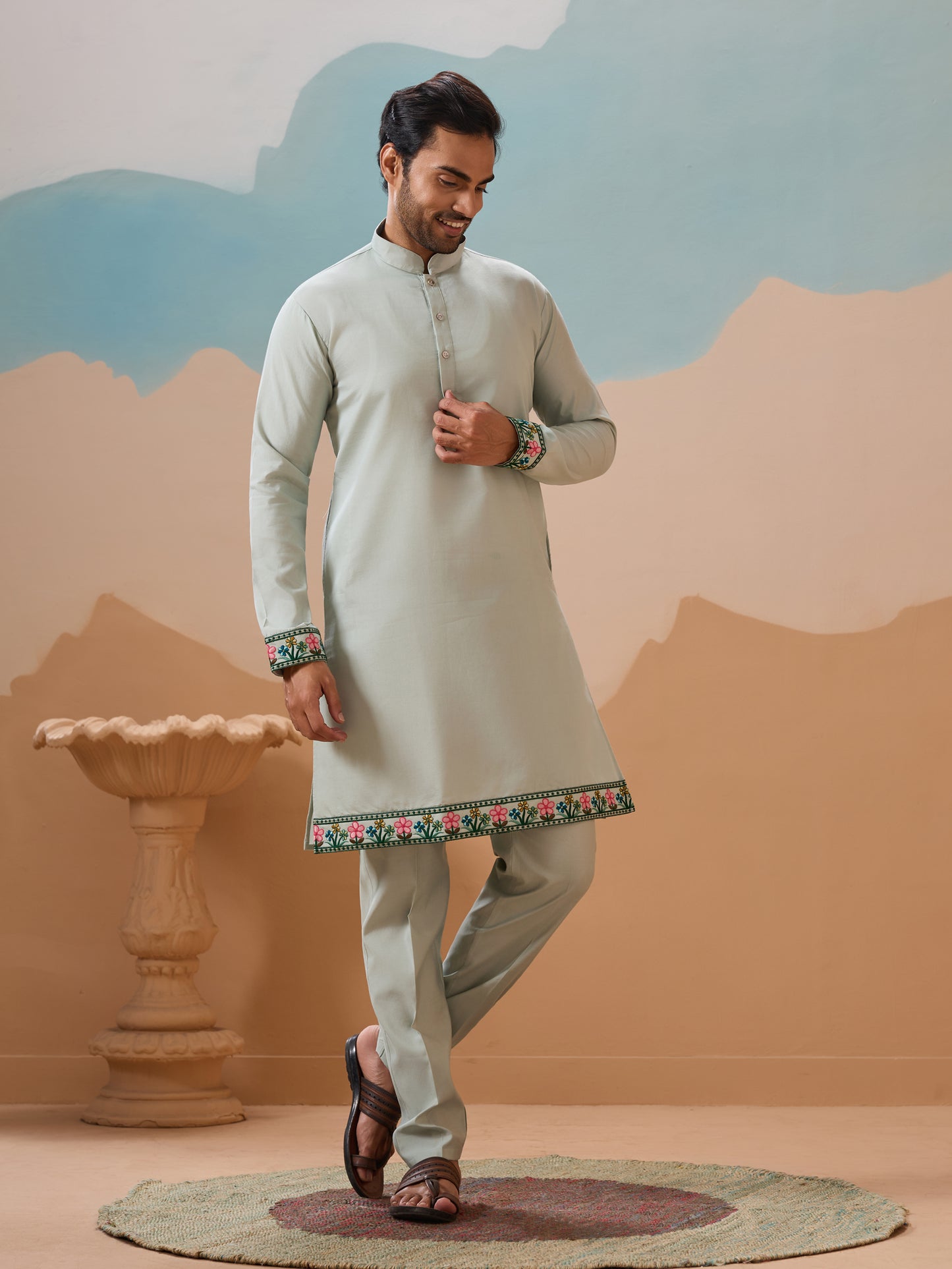 Mint Enchanted Forest Kurta Set