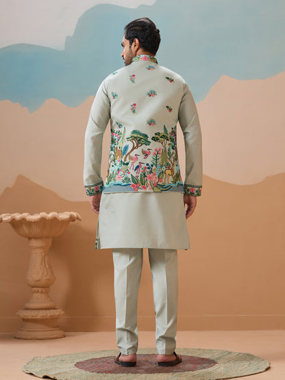 Mint Enchanted Forest Kurta Set