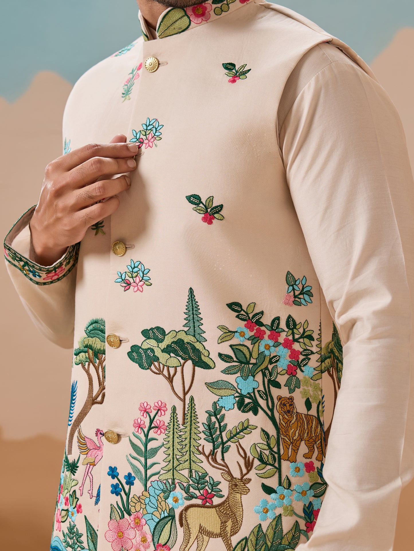 Mint Enchanted Forest Kurta Set