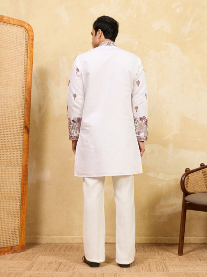 Ivory Garden Heritage Kurta Set with Embroidered Dupatta – Regal Festive Ensemble