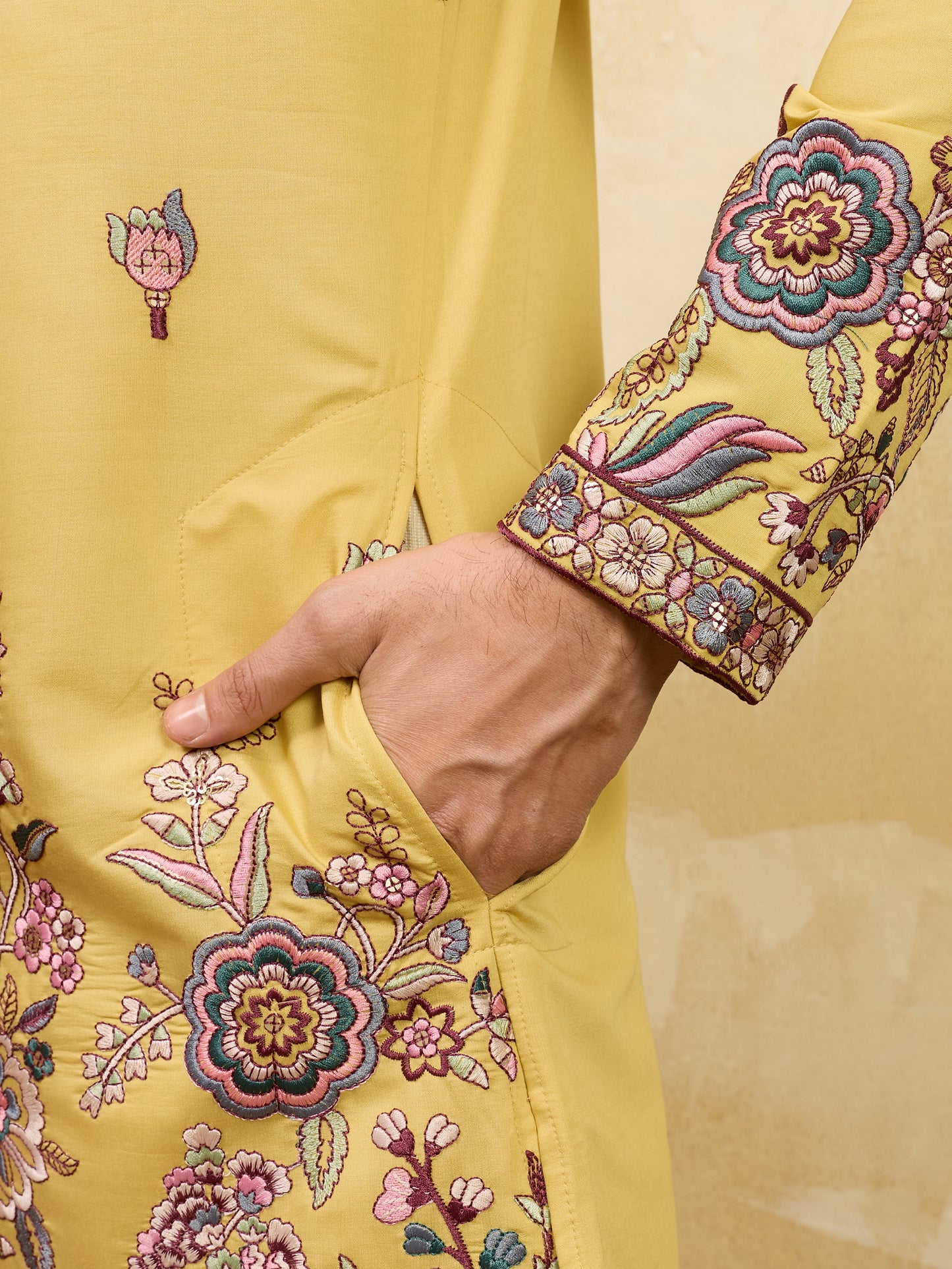 Sunlit Regal Mustard Embroidered Kurta Set with Heritage Dupatta
