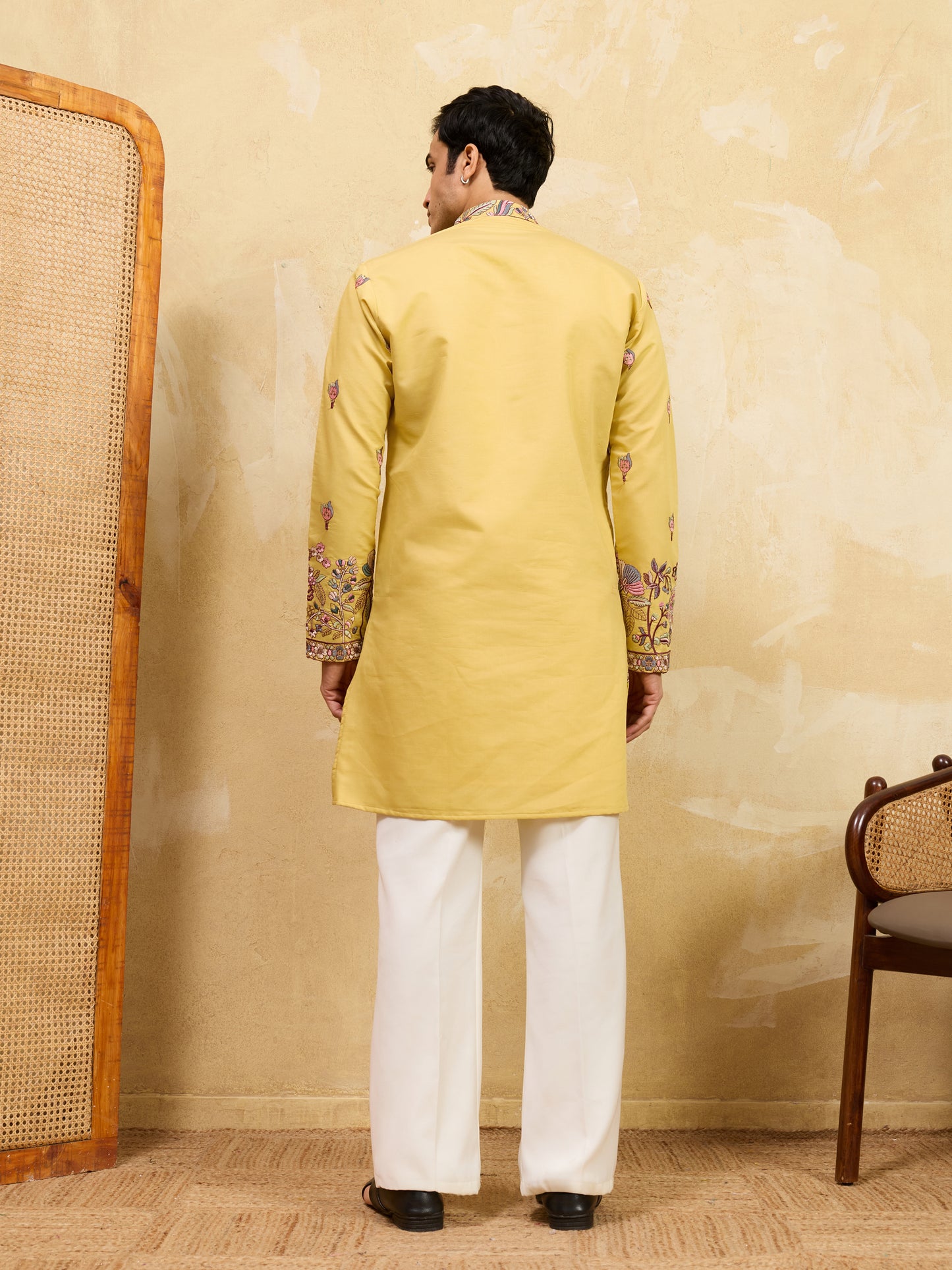Sunlit Regal Mustard Embroidered Kurta Set with Heritage Dupatta