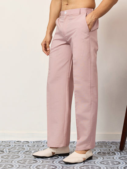 Blush Pink Embroidered Kurta Set with Signature Floral & Bird Motifs