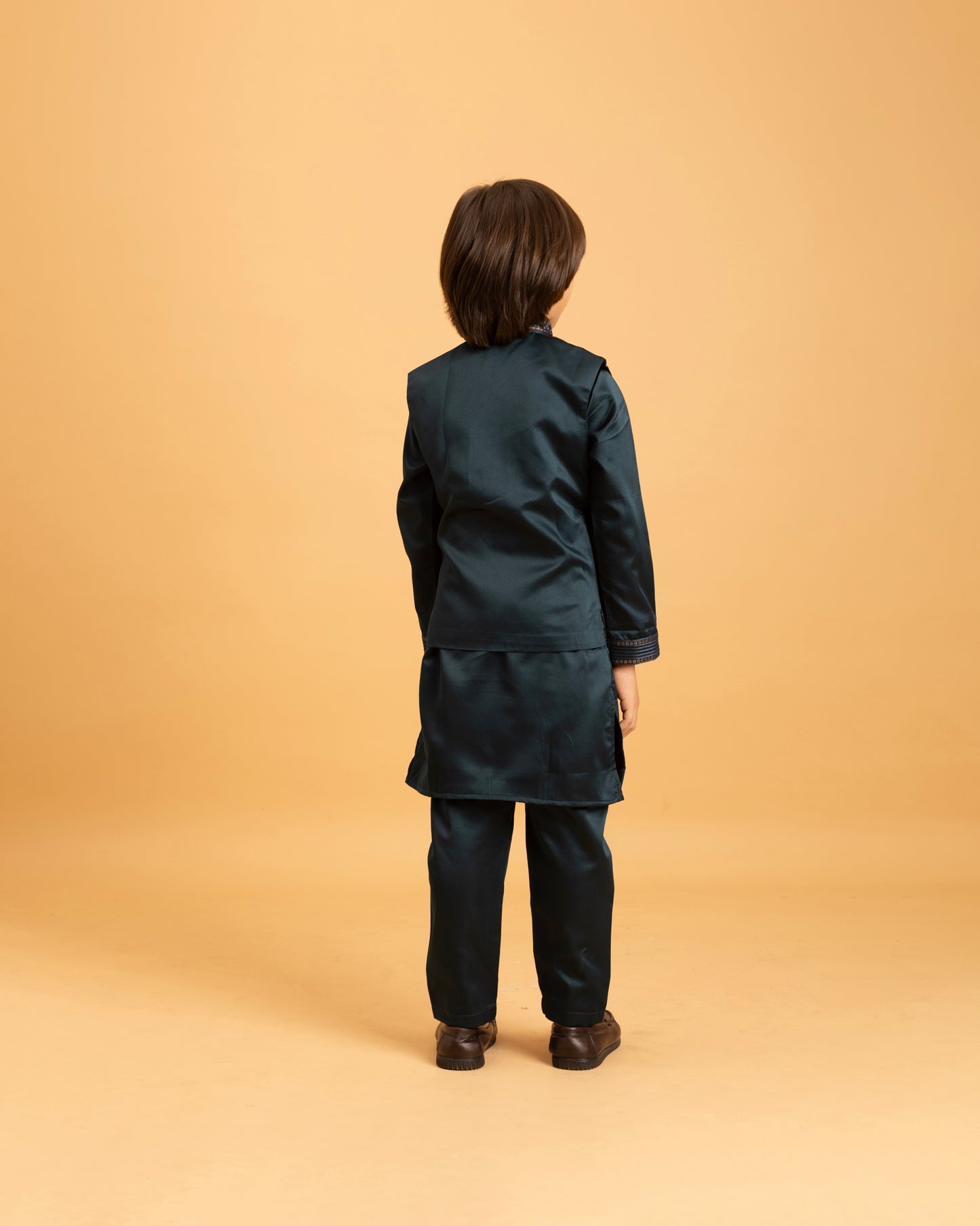 Little Royal Teal Embroidered Kurta Set – Wedding Season Edition