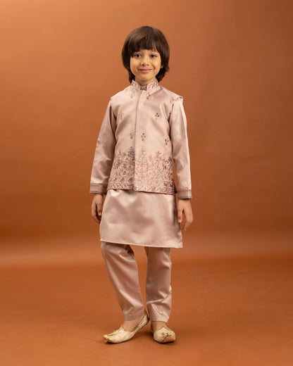 Blush Majesty Embroidered Kurta Set – Little Ustad Wedding Edit