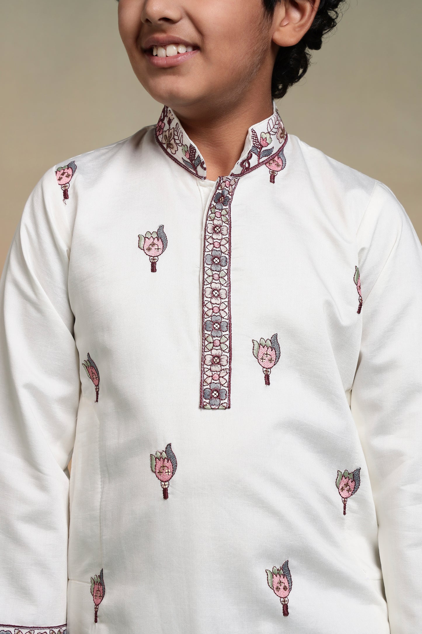 Ivory Garden Grace Embroidery Kurta for Boys