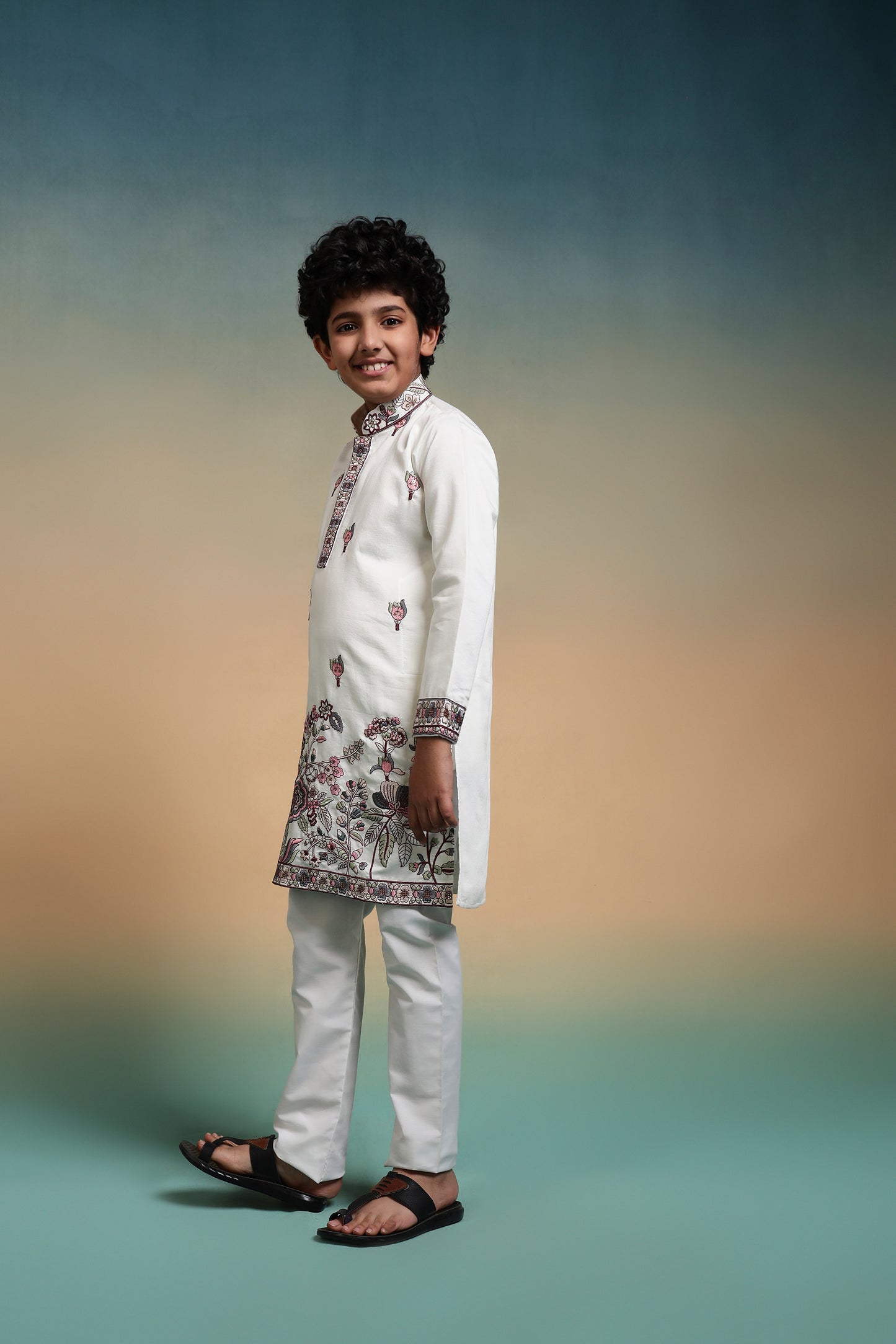 Ivory Garden Grace Embroidery Kurta for Boys