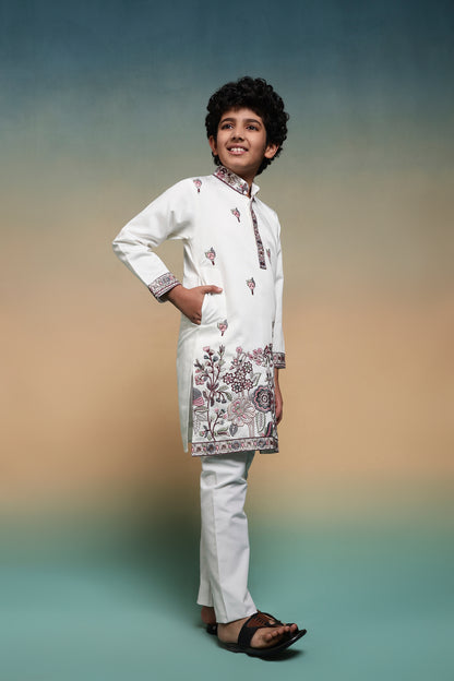 Ivory Garden Grace Embroidery Kurta for Boys