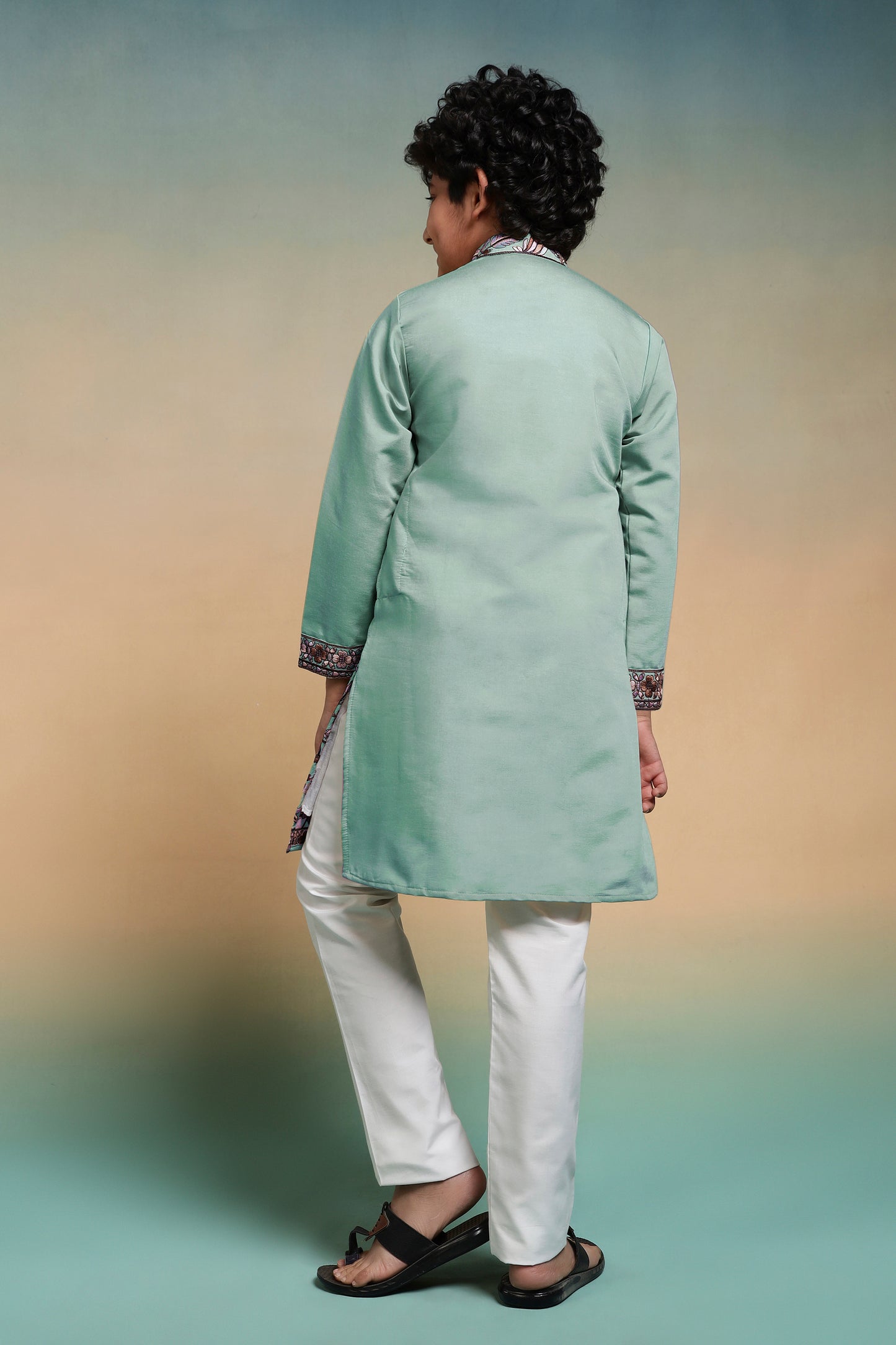 Stylish Mint Green Embroidered Kurta Set