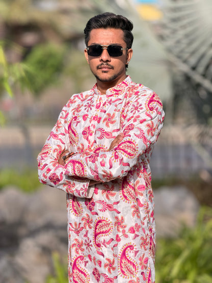 Men’s Premium Floral Paisley Printed Kurta