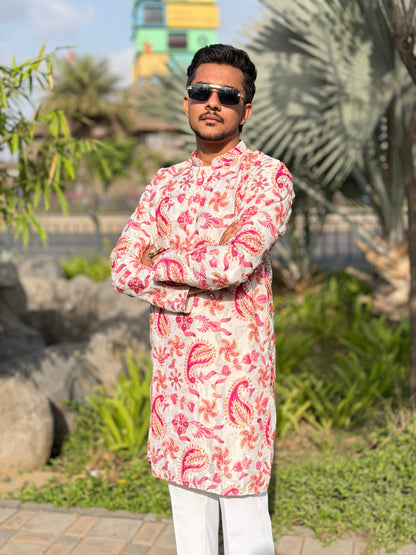 Men’s Premium Floral Paisley Printed Kurta