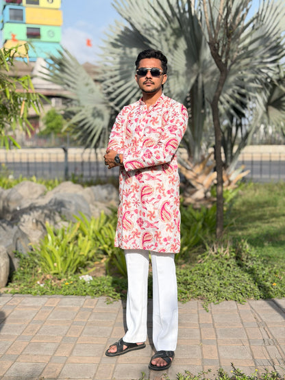Men’s Premium Floral Paisley Printed Kurta