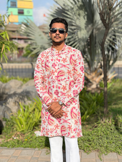 Men’s Premium Floral Paisley Printed Kurta